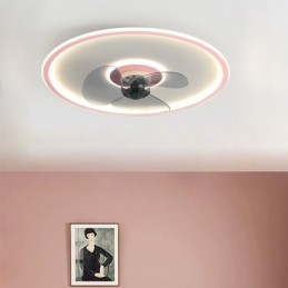 Ventilador de techo con luz y control remoto, diseño de macarrón