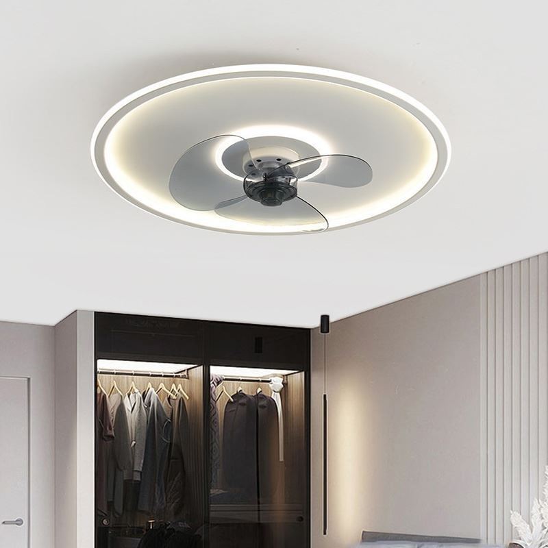 Ventilador de techo con luz y control remoto, diseño de macarrón