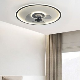 Ventilador de techo con luz y control remoto, diseño de macarrón