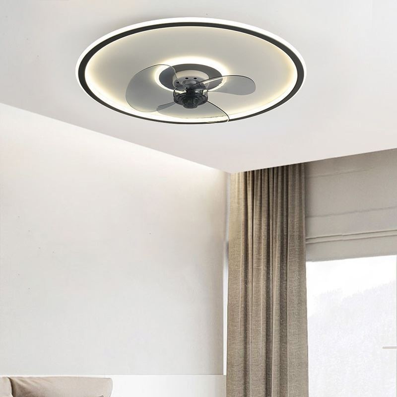 Ventilador de techo con luz y control remoto, diseño de macarrón