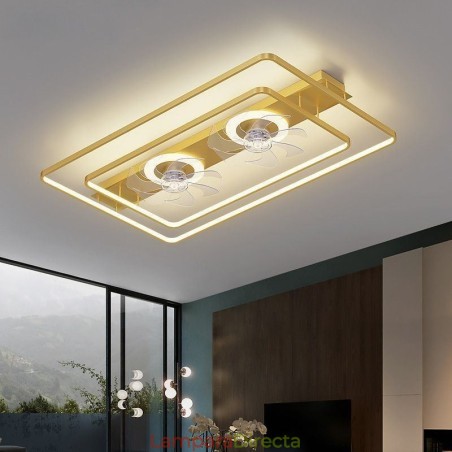 Ventilador de techo moderno empotrado con luces y control remoto Ventilador de techo moderno empotrado con luces y control remoto