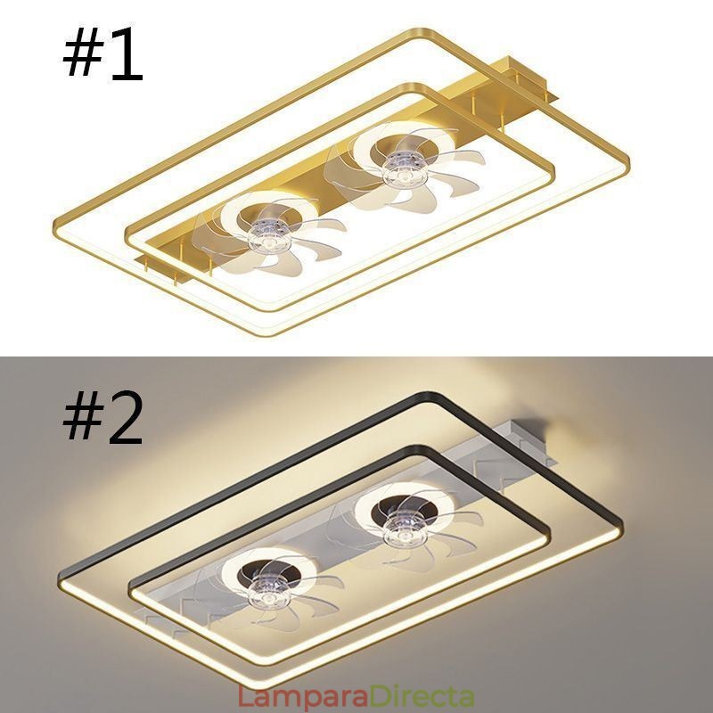 Ventilador de techo moderno empotrado con luces y control remoto