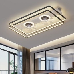 Ventilador de techo moderno empotrado con luces y control remoto