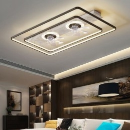 Ventilador de techo moderno empotrado con luces y control remoto