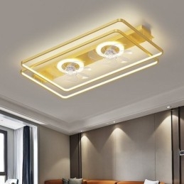 Ventilador de techo moderno empotrado con luces y control remoto