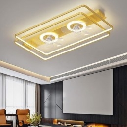 Ventilador de techo moderno empotrado con luces y control remoto