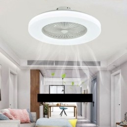 Ventilador de techo con luz tricromática y atenuación de 3 velocidades con control remoto