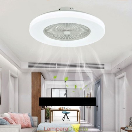 Ventilador de techo con luz tricromática y atenuación de 3 velocidades con control remoto Ventilador de techo con luz tricromática y atenuación de 3 velocidades con control remoto