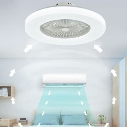Ventilador de techo con luz tricromática y atenuación de 3 velocidades con control remoto