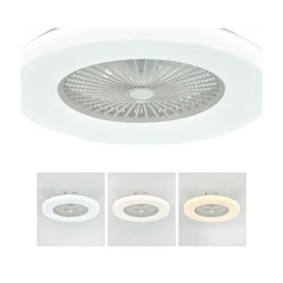 Ventilador de techo con luz tricromática y atenuación de 3 velocidades con control remoto