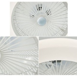Ventilador de techo con luz tricromática y atenuación de 3 velocidades con control remoto