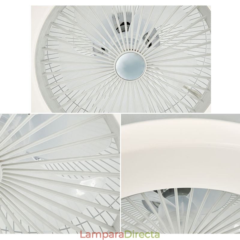 Ventilador de techo con luz tricromática y atenuación de 3 velocidades con control remoto