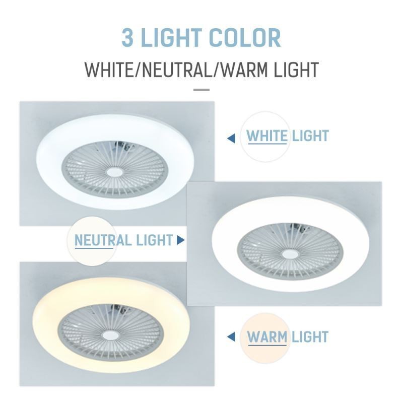 Ventilador de techo con luz tricromática y atenuación con control remoto de 3 velocidades