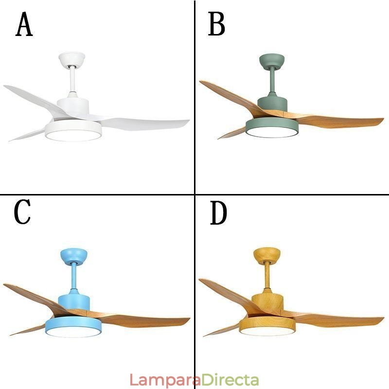 Ventilador de techo con control remoto de 3 aspas