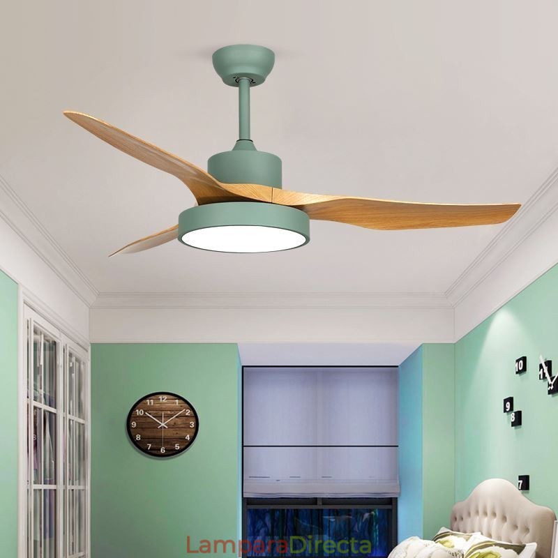 Ventilador de techo con control remoto de 3 aspas