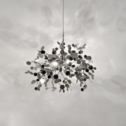 Lámpara de araña de 3 luces de acero inoxidable, lámpara colgante de techo