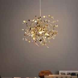 Lámpara de araña de 3 luces de acero inoxidable, lámpara colgante de techo