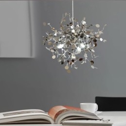 Lámpara de araña de 3 luces de acero inoxidable, lámpara colgante de techo