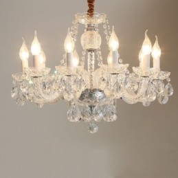 Lámpara de techo decorativa de lujo europea de cristal transparente