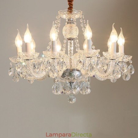 Lámpara de techo decorativa de lujo europea de cristal transparente Lámpara de techo decorativa de lujo europea de cristal transparente