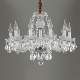 Lámpara de techo decorativa de lujo europea de cristal transparente