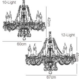 Lámpara de araña de cristal transparente con cuerpo dorado europeo, lámpara de techo decorativa de lujo
