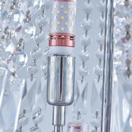 Lámpara de araña de cristal retro, lámpara de techo de cristal de lujo americana con 18 luces