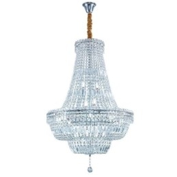 Lámpara de araña de cristal retro, lámpara de techo de cristal de lujo americana con 18 luces