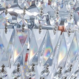 Lámpara de araña de cristal retro, lámpara de techo de cristal de lujo americana con 18 luces