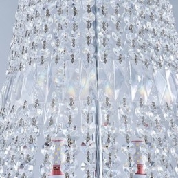 Lámpara de araña de cristal retro, lámpara de techo de cristal de lujo americana con 18 luces