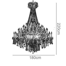 Lámpara de araña de cristal europea, lámpara de techo decorativa de cristal con 65 luces