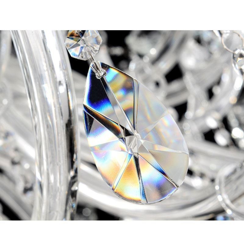 Lámpara de araña de cristal europea, lámpara de techo decorativa de cristal con 65 luces