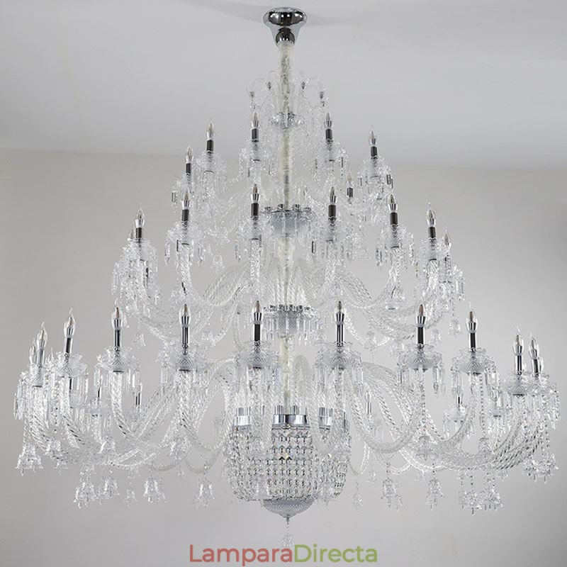 Lámpara de techo decorativa de cristal europea con 50 luces