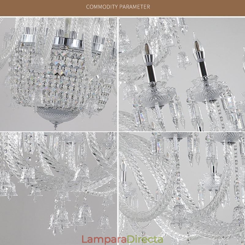 Lámpara de techo decorativa de cristal europea con 50 luces