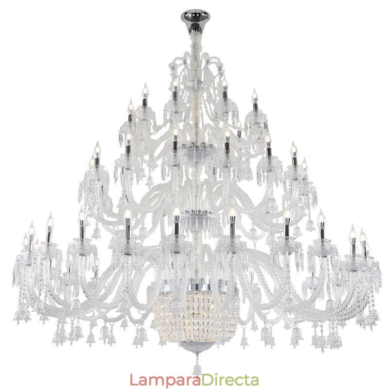 Lámpara de techo decorativa de cristal europea con 50 luces