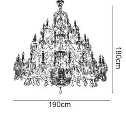 Lámpara de techo decorativa de cristal europea con 50 luces