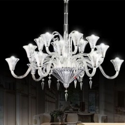 Lámpara de techo decorativa de cristal europeo con 18 luces