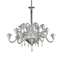 Lámpara de techo decorativa de cristal europeo con 18 luces