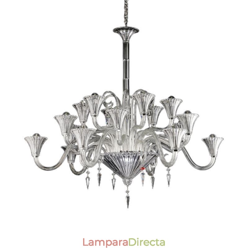 Lámpara de techo decorativa de cristal europeo con 18 luces