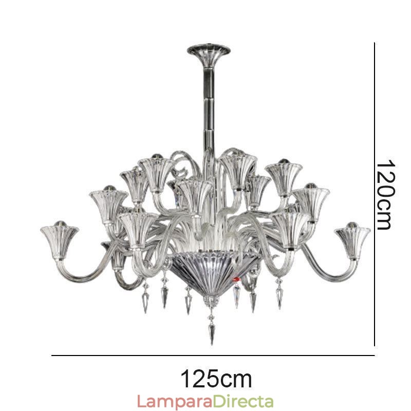 Lámpara de techo decorativa de cristal europeo con 18 luces