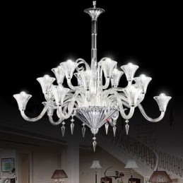 Lámpara de techo decorativa de cristal europeo con 18 luces