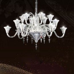 Lámpara de techo decorativa de cristal europeo con 18 luces