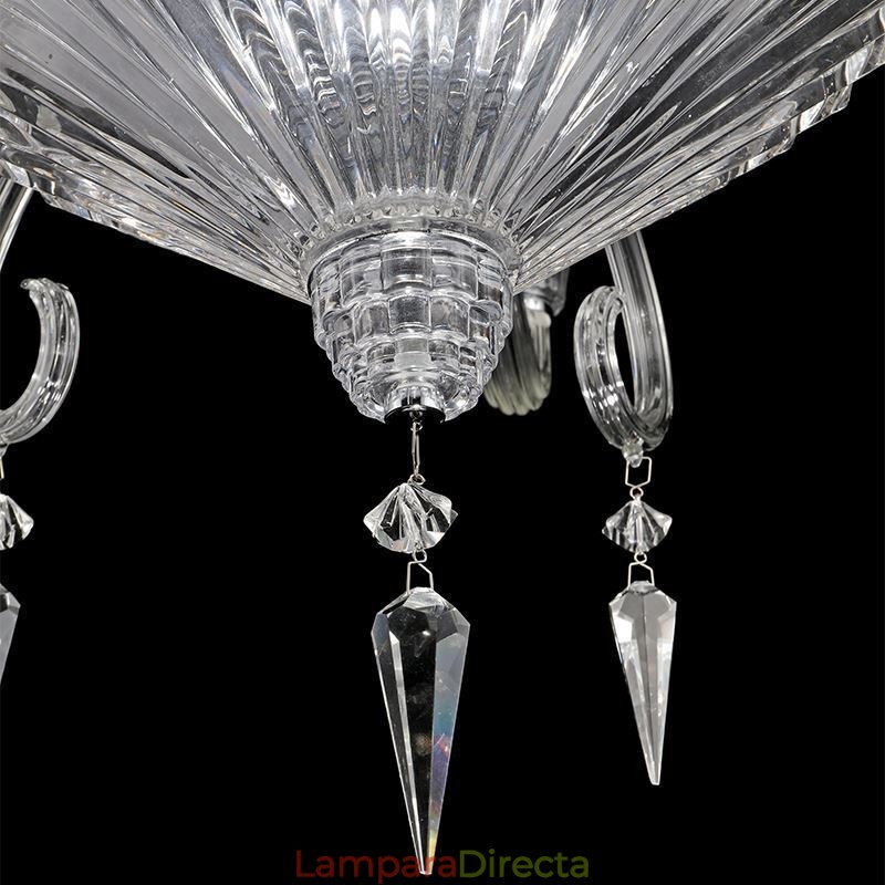 Lámpara de techo decorativa de cristal europea con 12 luces