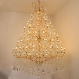 Lámpara de techo decorativa de cristal de lujo con 96 luces