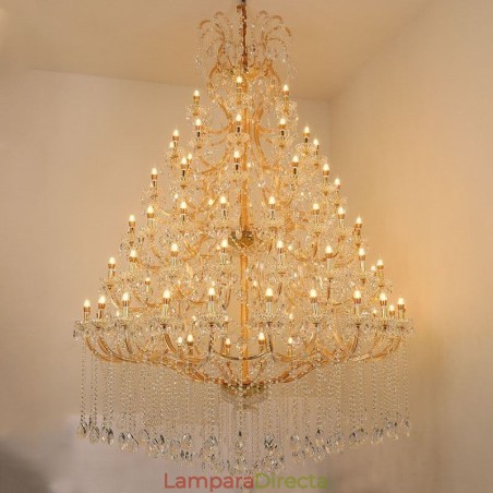 Lámpara de techo decorativa de cristal de lujo con 96 luces Lámpara de techo decorativa de cristal de lujo con 96 luces