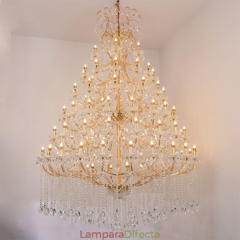 Lámpara de techo decorativa de cristal de lujo con 96 luces