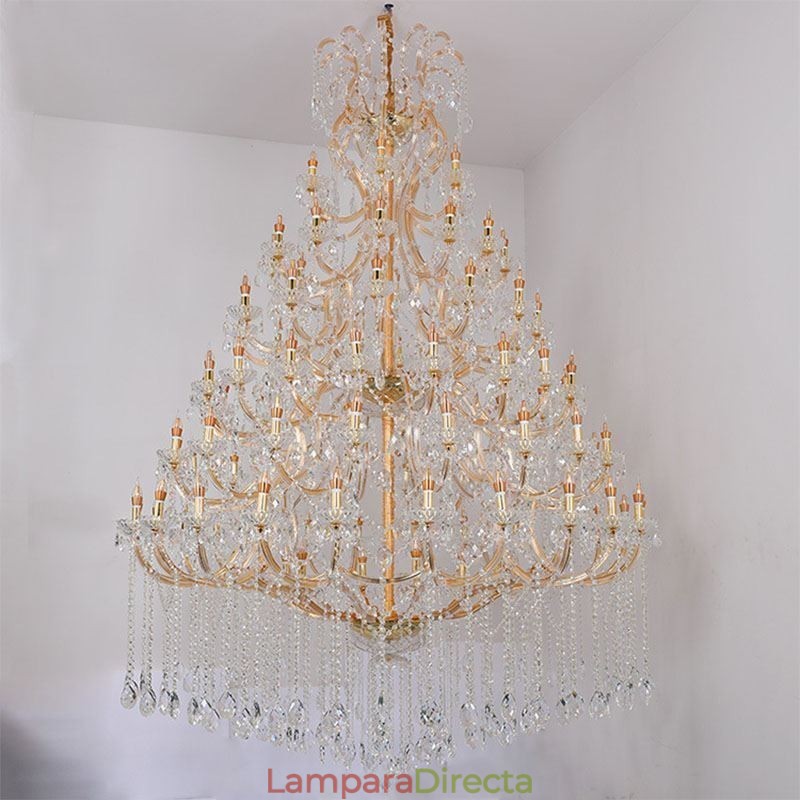 Lámpara de techo decorativa de cristal de lujo con 96 luces