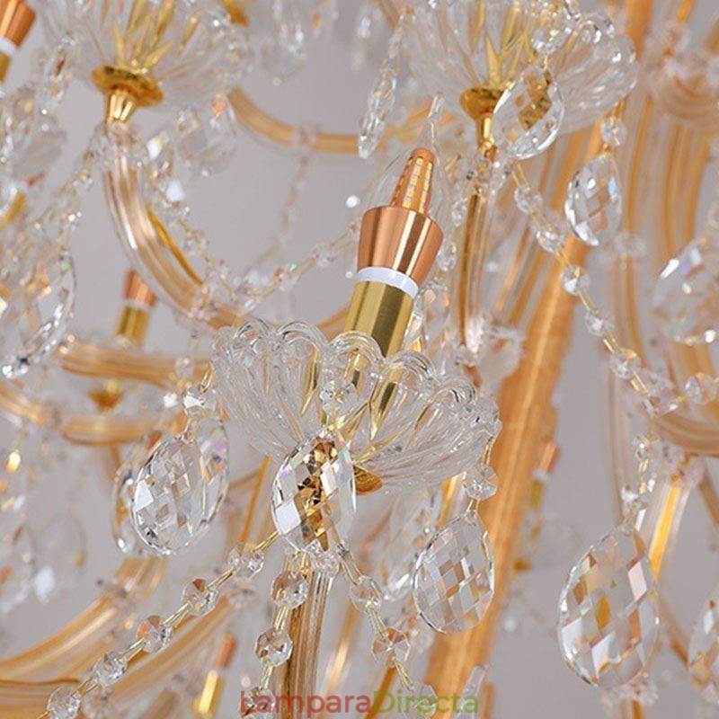 Lámpara de techo decorativa de cristal de lujo con 96 luces