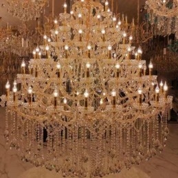 Lámpara de techo decorativa de cristal de lujo con 96 luces