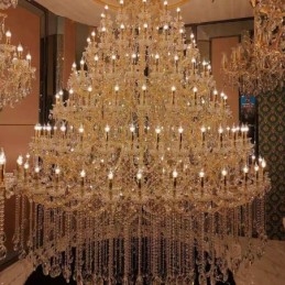 Lámpara de techo decorativa de cristal de lujo con 96 luces